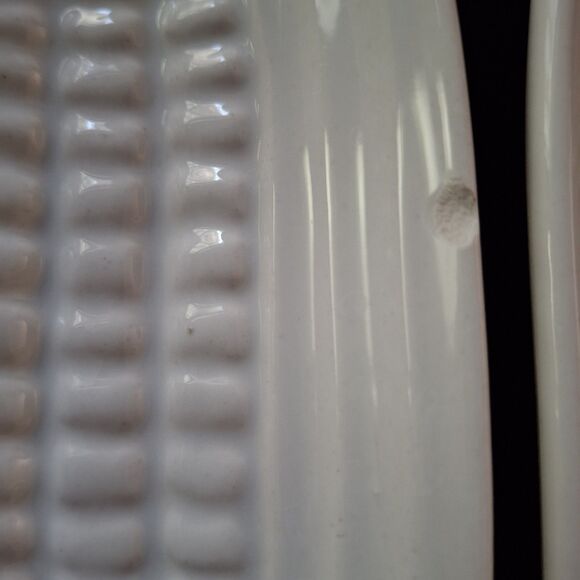 Bordallo Pinheiro White Ceramic Corn Cob Holders set of 4 Made in Portugal - Picture 3 of 12